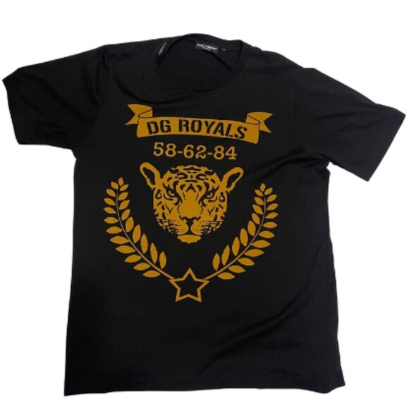 Dolce & Gabbana Other - DOLCE & GABBANA T-shirt Black DG Royals Cotton Crew Neck Men 50 /Large *LigUsed*